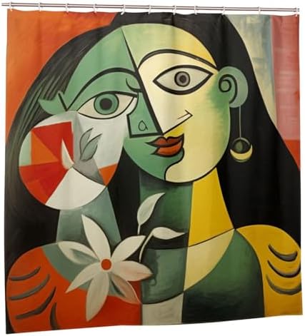 DAOWANGZUO Laughing Girl Shower Curtain Set 72x72in