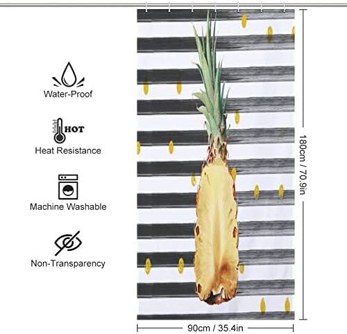 Sweet Natural Food Theme Shower Curtain with 12 Hooks