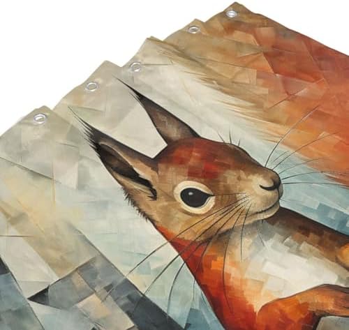 DAOWANGZUO Squirrel Shower Curtain Set 72x72in 1