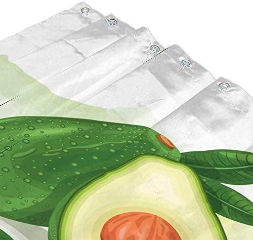 Waterproof Shower Curtain with Hooks Avocado Green Design