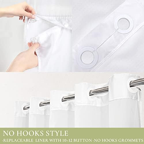 Tititex Snap-In Liner Shower Curtain Set 72x72 Inch