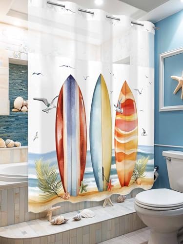 Double Layer No Hook Shower Curtain Set 72x72