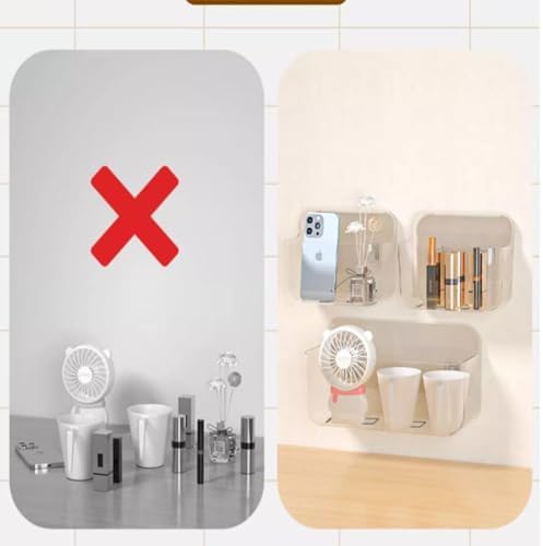 HLIN 2 Pack Acrylic Shower Shelves With Soap Holder