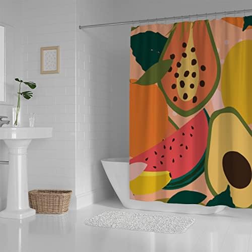 ZHIMI Tropical Fruit Banana Orange Lemon Shower Curtain 60x72in