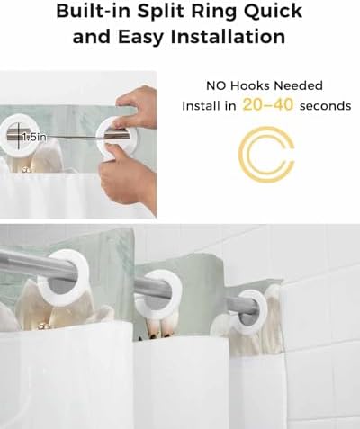 Smile Sunflower Flower Shower Curtain Set 72x72in White Magnolia with Snap Liner
