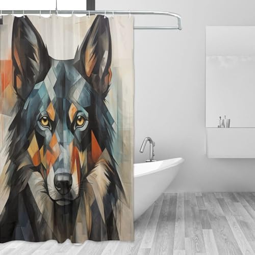 DAOWANGZUO Black Dog Shower Curtain Set 72x72in