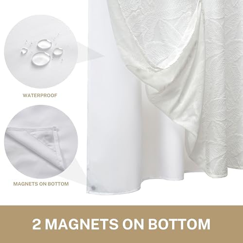 Lameirose Boho Shower Curtain with Snap Liner and Sheer Window