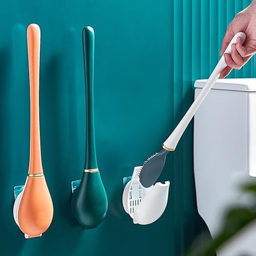 Silicone Toilet Brush and Holder Set Discreet Durable