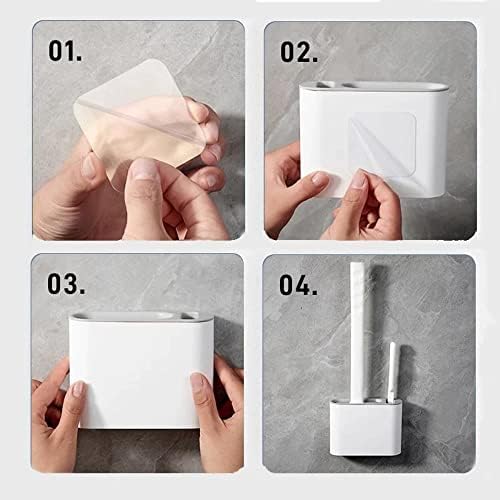Silicone Toilet Brush with Wall Holder Set 1