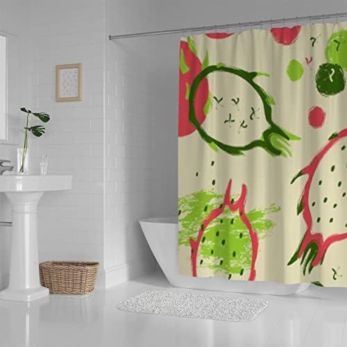 Hapuxt Waterproof Dragon Fruit Shower Curtain 60x72