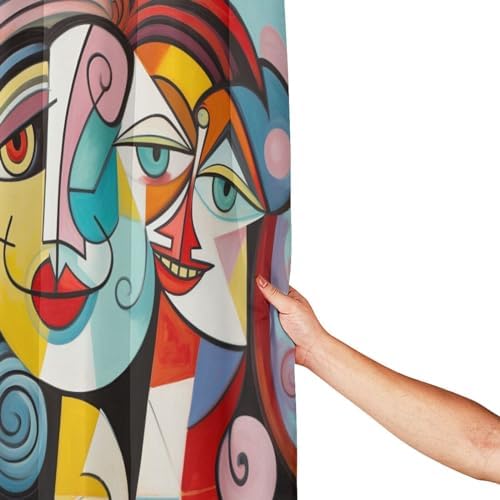 DAOWANGZUO Laughing Girl Shower Curtain Set with 12 Hooks 72x72in