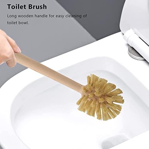 Beechwood Toilet Brush 2PCS 14x3in Non Slip Reusable
