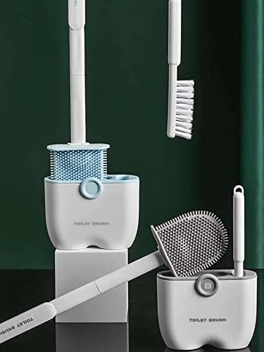 Silicone Toilet Brush with Wall Holder Set 1