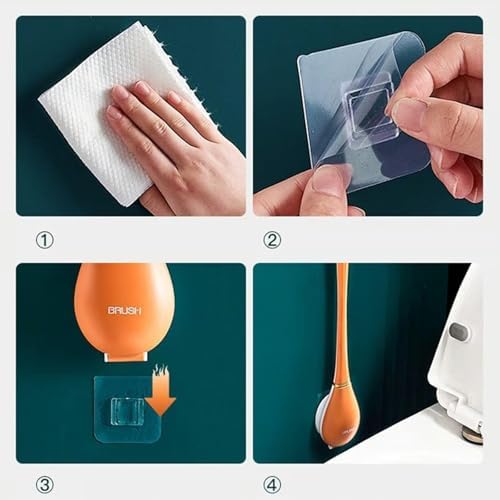 Heykomi Modern Flexible Silicone Toilet Brush Set with Holder 1