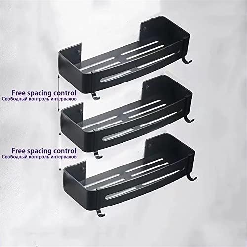 Shower Shelf Rack 1 Layer Black Metal Wall Mounted Storage
