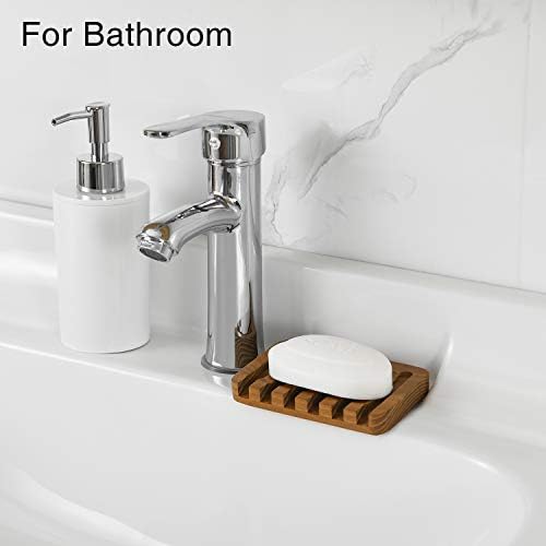 SUBEKYU Wooden Soap Dish with Self Draining Tray 1