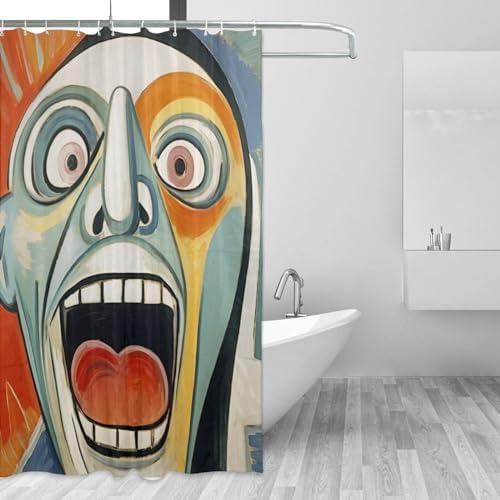 Laughing Boy Shower Curtain Set with 12 Hooks 72x72in