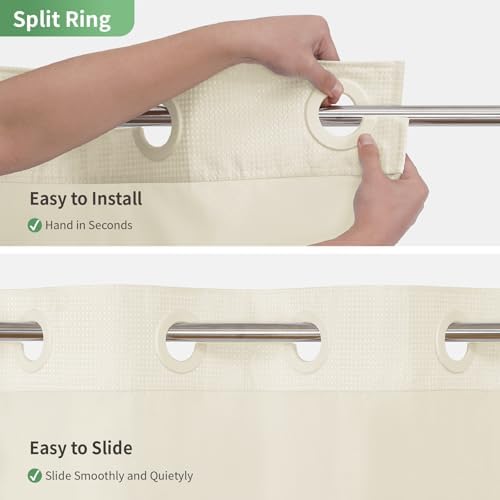 Eachope Extra Long Waffle Weave Shower Curtain Set