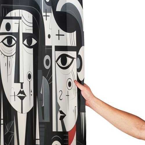 Sad Boy Shower Curtain Set with 12 Hooks 72x72in 1