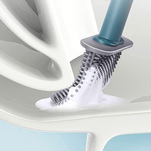 Wall-Mounted Toilet Brush with Holder - White 16x38cm
