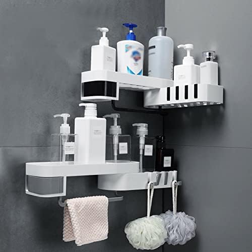Shower Caddy with Rotating Shelf and Dry Storage Design