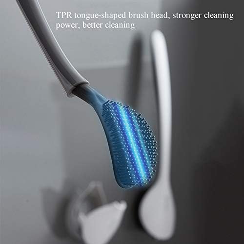 NLIAN Silicone Toilet Brush with Holder Gray