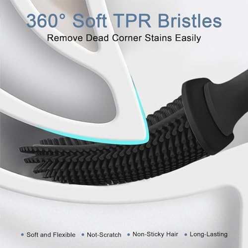 Glaxcidy Silicone Bath Brush with Ventilated Holder 1