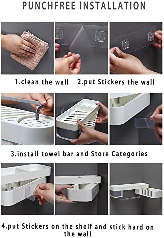 Shower Caddy with Rotating Shelf and Dry Storage Design