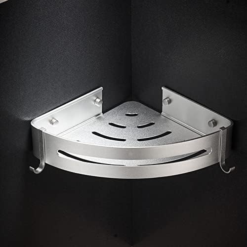 Silver Aluminum Triangle Shower Caddy with Hook