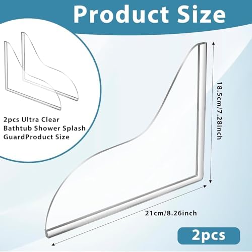 2 PCS Acrylic Shower Splash Guard with Adhesive