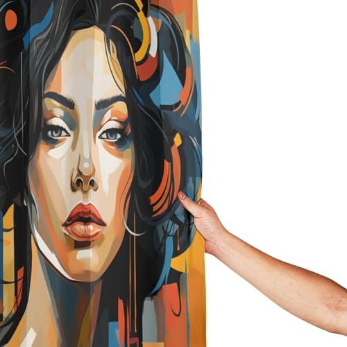 DAOWANGZUO Female Face Shower Curtain Set 1