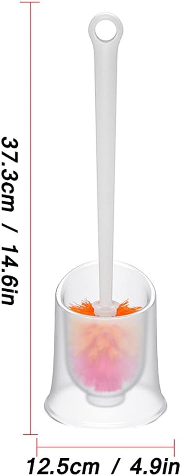 TOMYEUS Toilet Brush with Holder Set Long Handle 360 Cleaning Tool