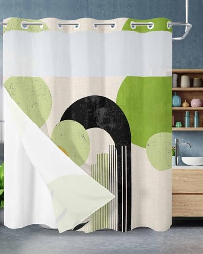 Kryntracorl Abstract No Hooks Shower Curtain Set 1