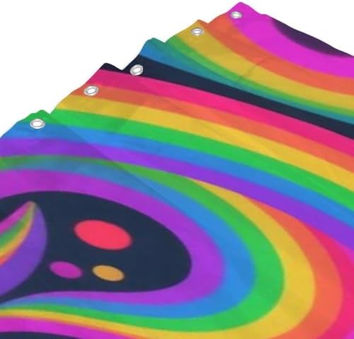 OXJOIIS Trippy Rainbow Unicorn Shower Curtain with 12 Hooks 1