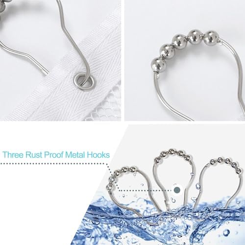 Hanging Shower Caddy with 8 Pockets and 3 Hooks Black