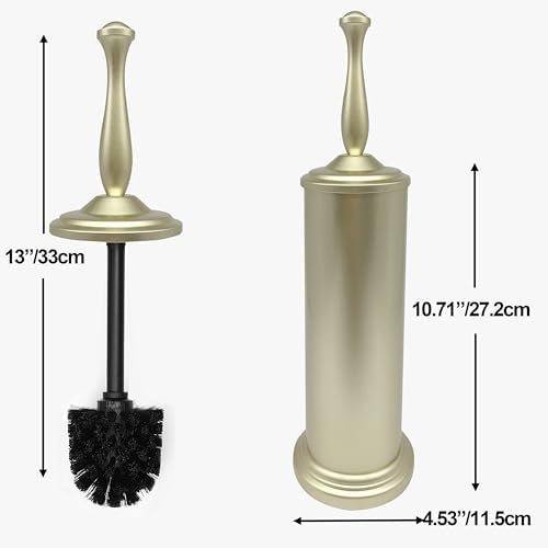Satin Matte Gold Toilet Bowl Brush with Holder