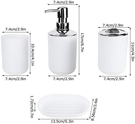 PerGar 4Pcs White Bathroom Accessory Set