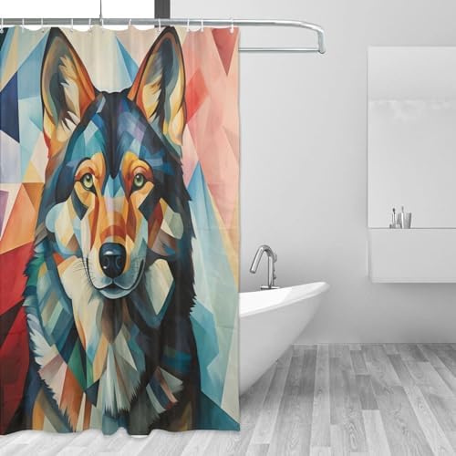 DAOWANGZUO Black Dog Bohemian Shower Curtain Set