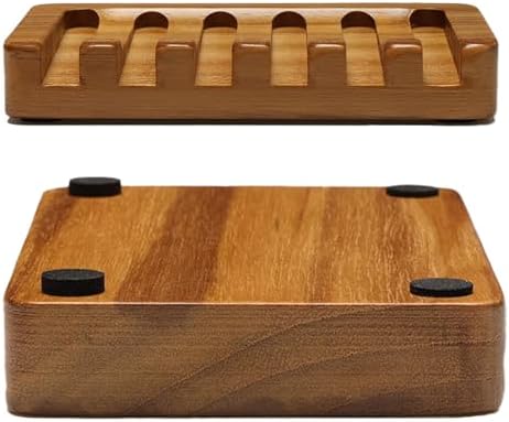 Set of 2 Teak Soap Dishes with Sloped Drain