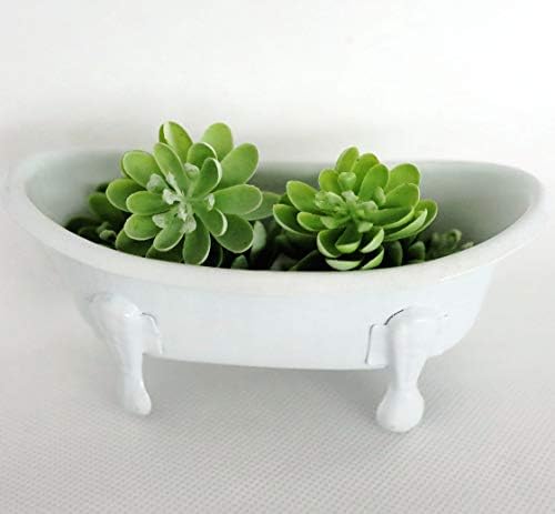 White Clawfoot Metal Soap Dish for Bathroom or Kitchen 55 Inch