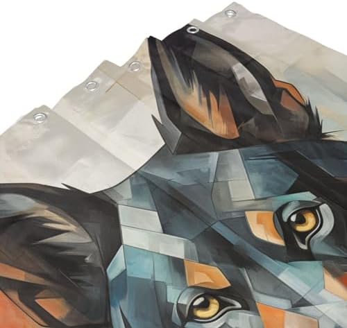 DAOWANGZUO Black Dog Shower Curtain Set 72x72in
