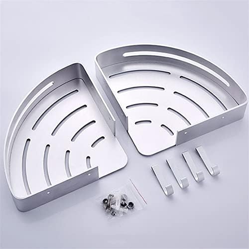 Silver Aluminum Triangle Shower Caddy with Hook