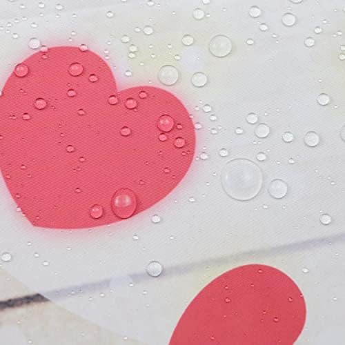 LFEEY Romantic Heart Shower Curtain Set 72x72 Inch