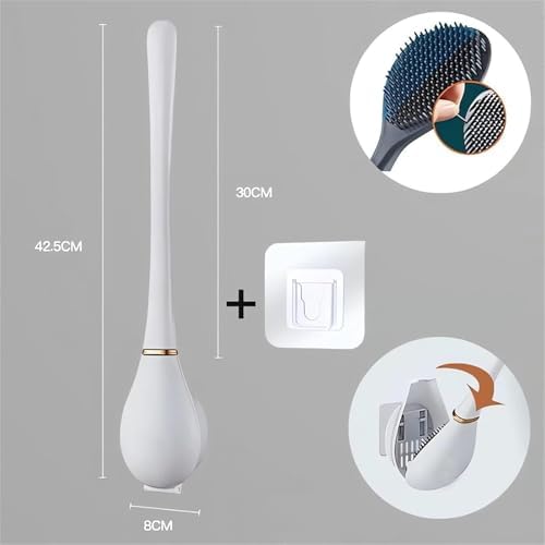 Silicone Toilet Brush and Holder Set Discreet Durable