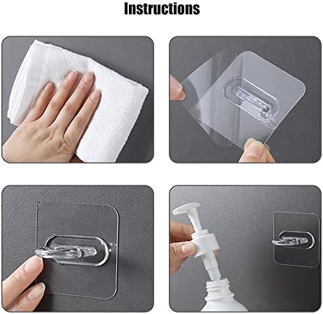 Shaoduoli 6pcs Adhesive Shampoo Holder Transparent Shower Gel Rack No Drilling Bathroom Stand