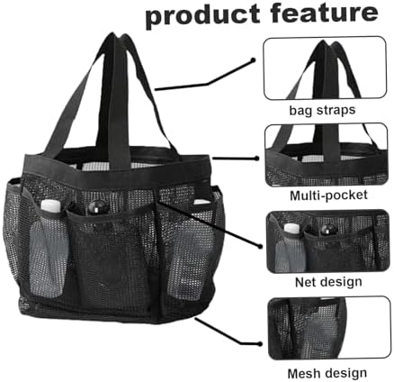 Mesh Shower Caddy Bag 8-Pocket Portable and Lightweight
