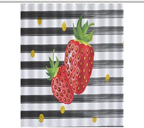 Sweet Natural Food Strawberry Shower Curtain Set 1