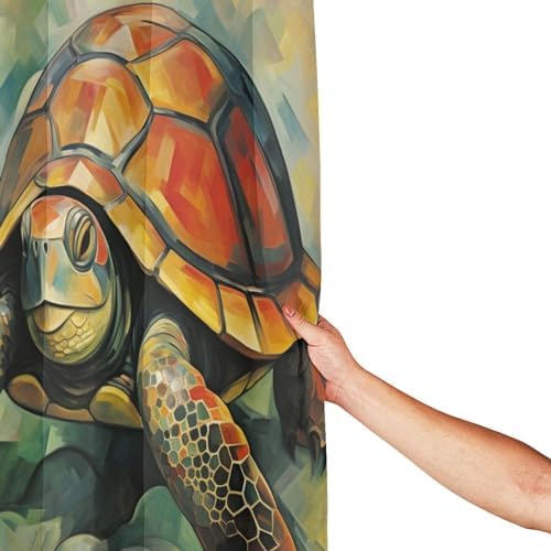 DAOWANGZUO Sea Turtle Shower Curtain Set
