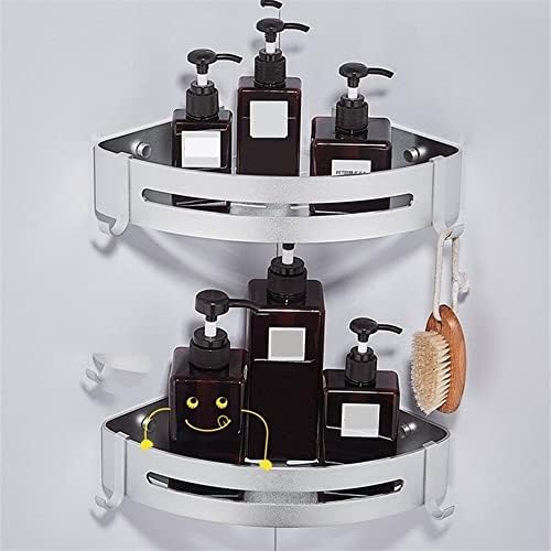 Silver Aluminum Triangle Shower Caddy with Hook