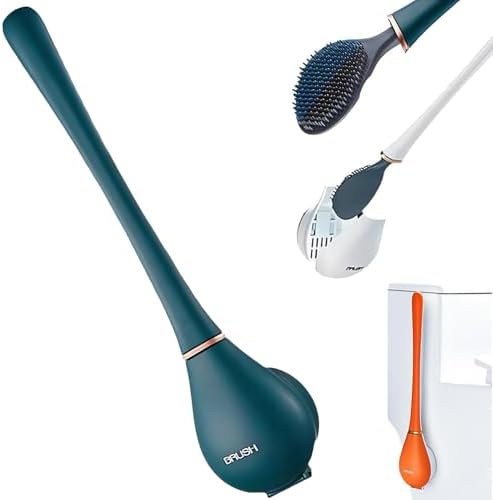 Heykomi Modern Flexible Silicone Toilet Brush Set with Holder 1